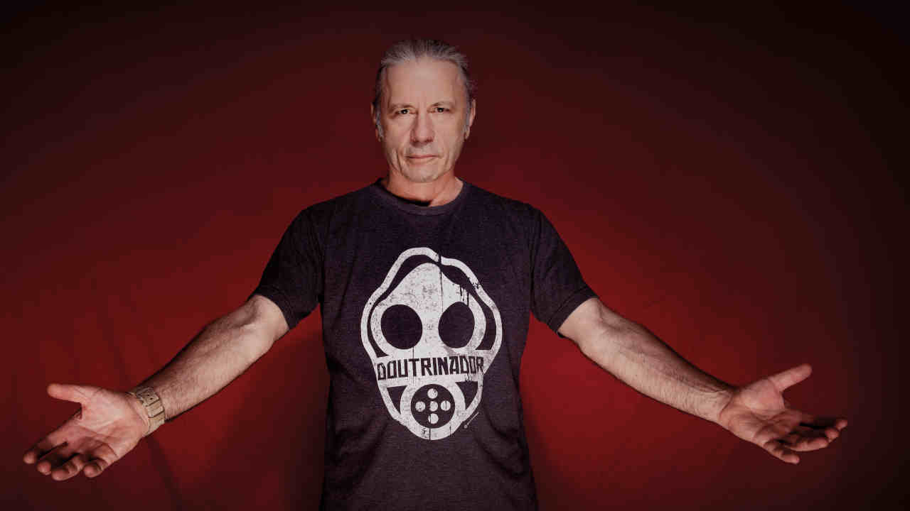 Iron Maiden&amp;rsquo;s Bruce DIckinson posing for a photograph in 2021