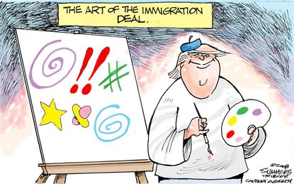 Political cartoon U.S. Trump immigration Art of the Deal