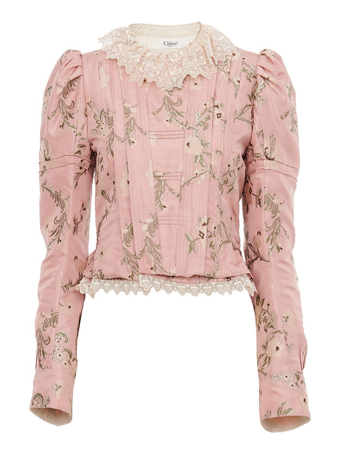 Chlo&amp;eacute;, Fitted Floral Taffeta Jacquard Jacket