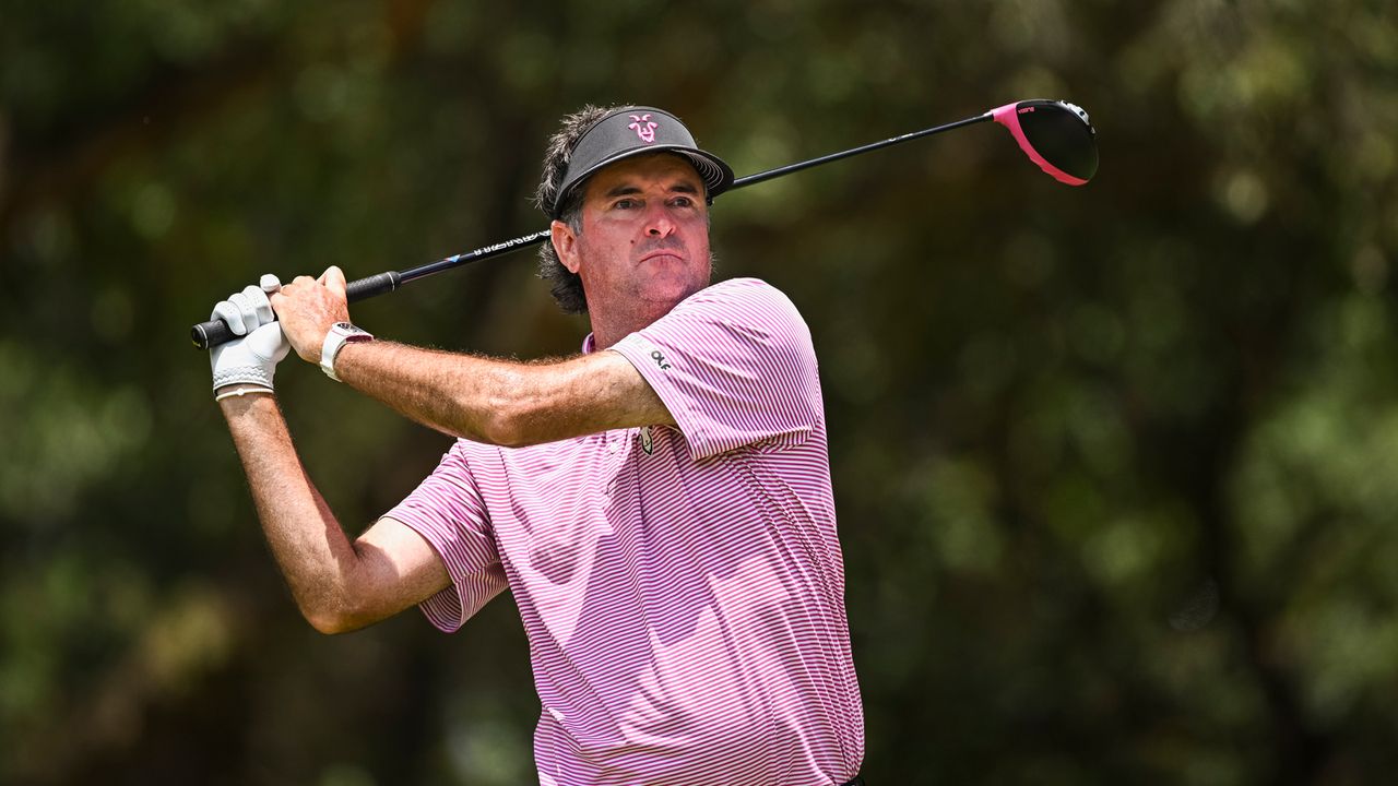 Bubba Watson hits a driver off the tee