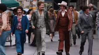 Will Ferrell walking with the boys through the city in Anchorman 2: The Legend Continues