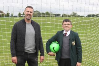 Paddy McGuinness talks to schoolboy Jack who has autism