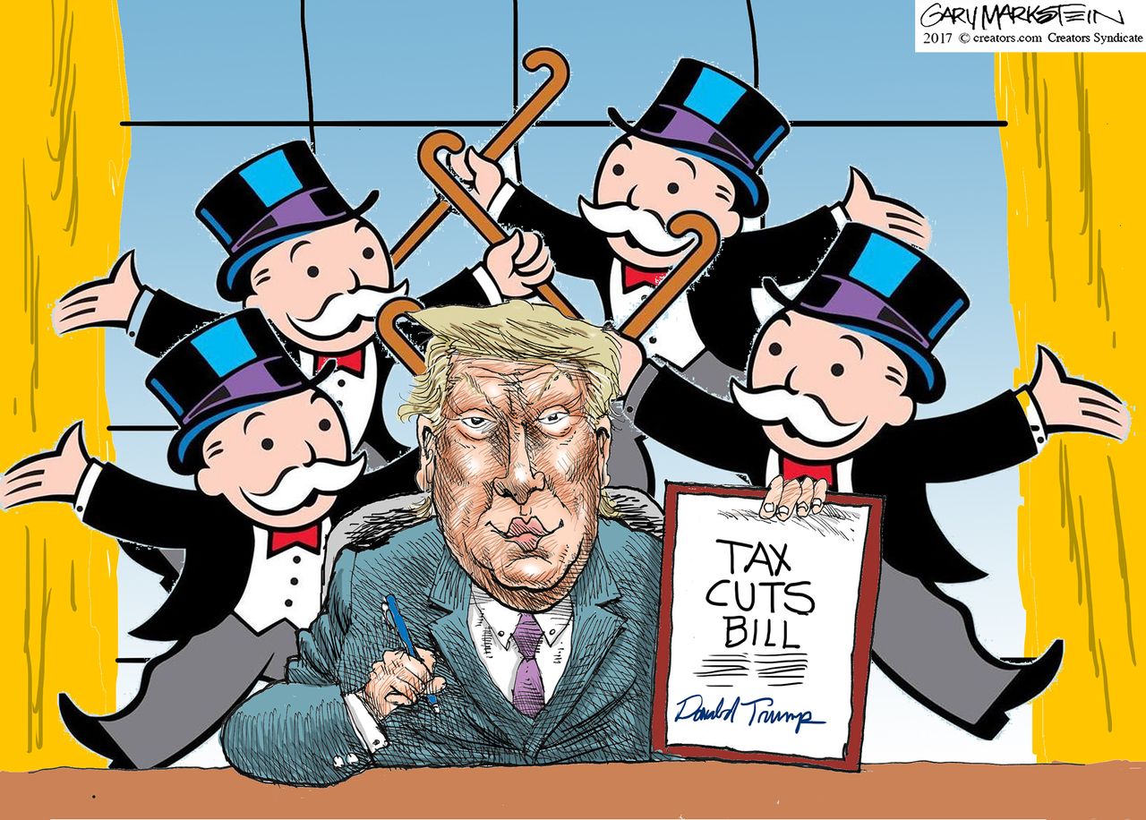 Political cartoon U.S. Trump GOP tax cuts