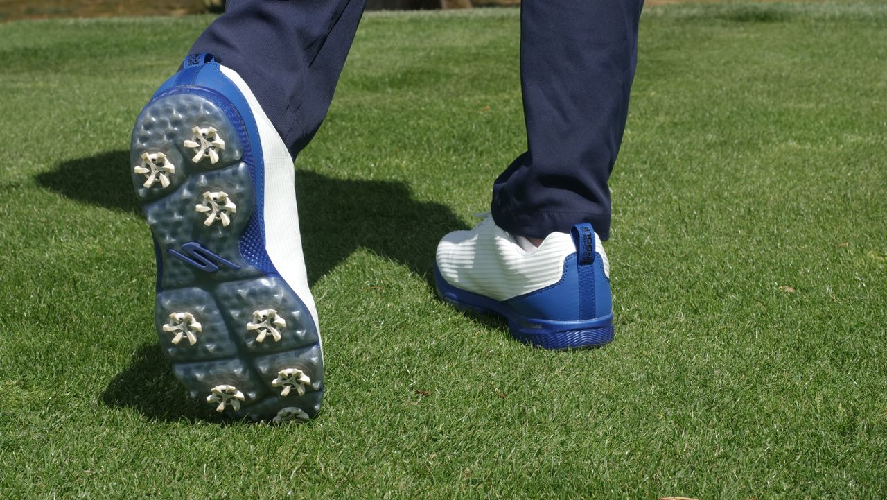 The outsole of the Skechers Pro 5 Hyper golf shoe