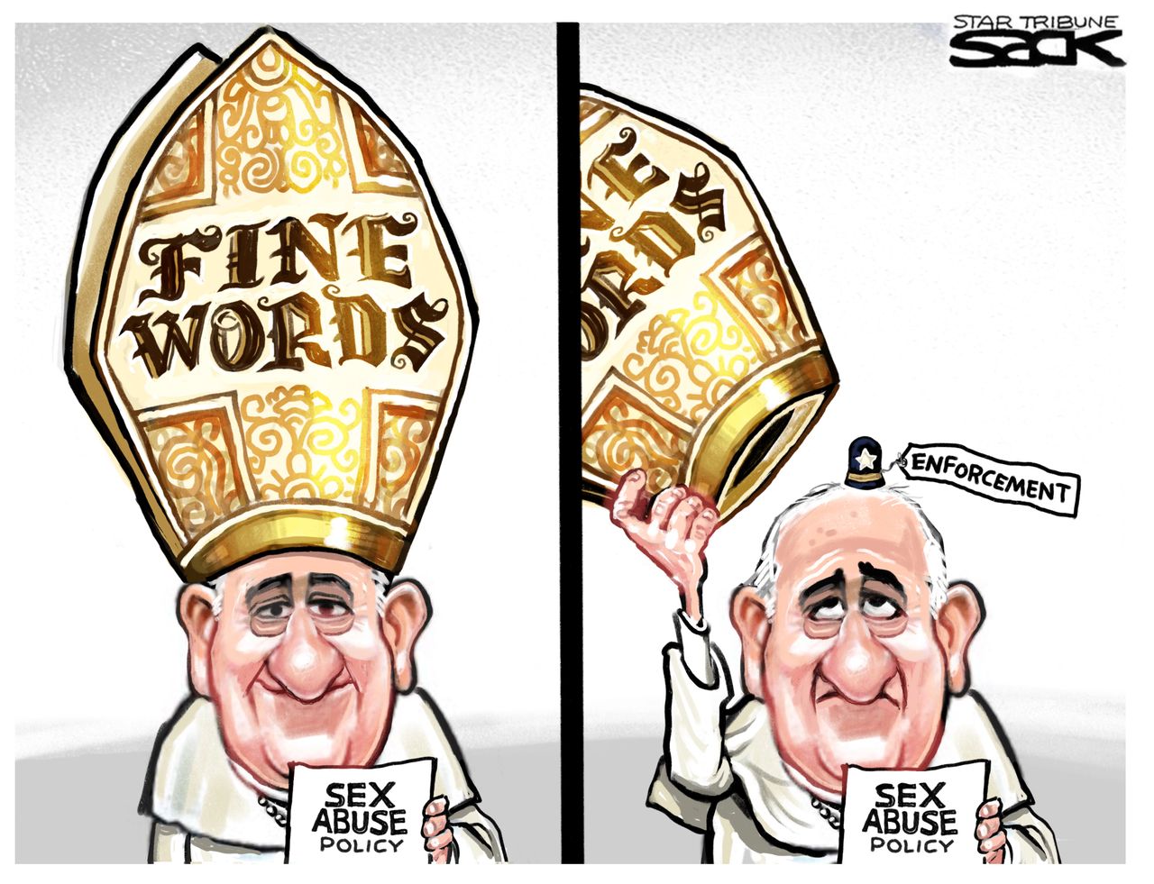 Editorial Cartoon World Pope Francis Sex abuse policy