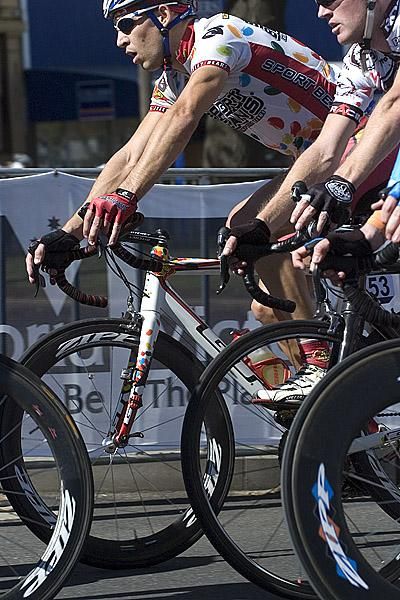 Bernard Van Ulden (Jelly Belly) corners at the top of the home straight in Ballarat.