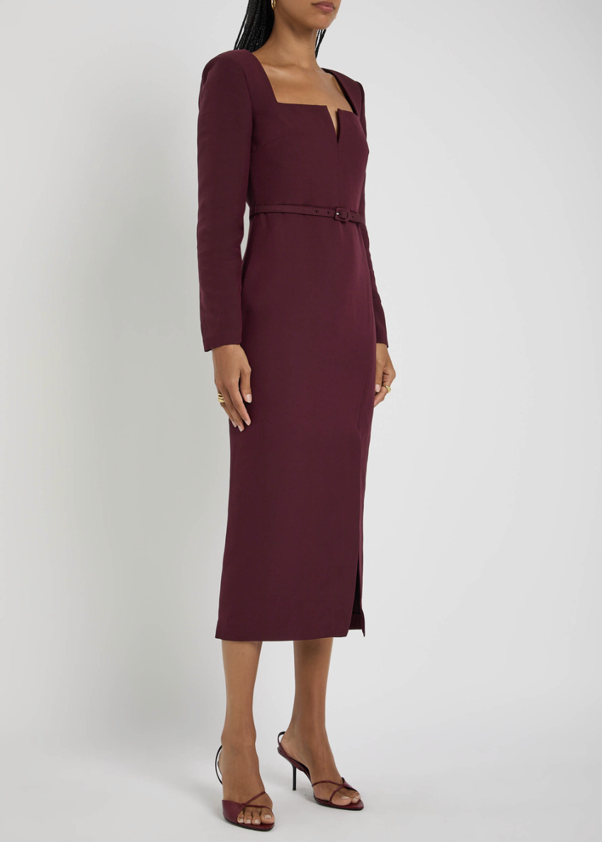 Roland Mouret, Cutout Wool And Silk-Blend Midi Dress