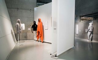 Hoodies in a exihibition.