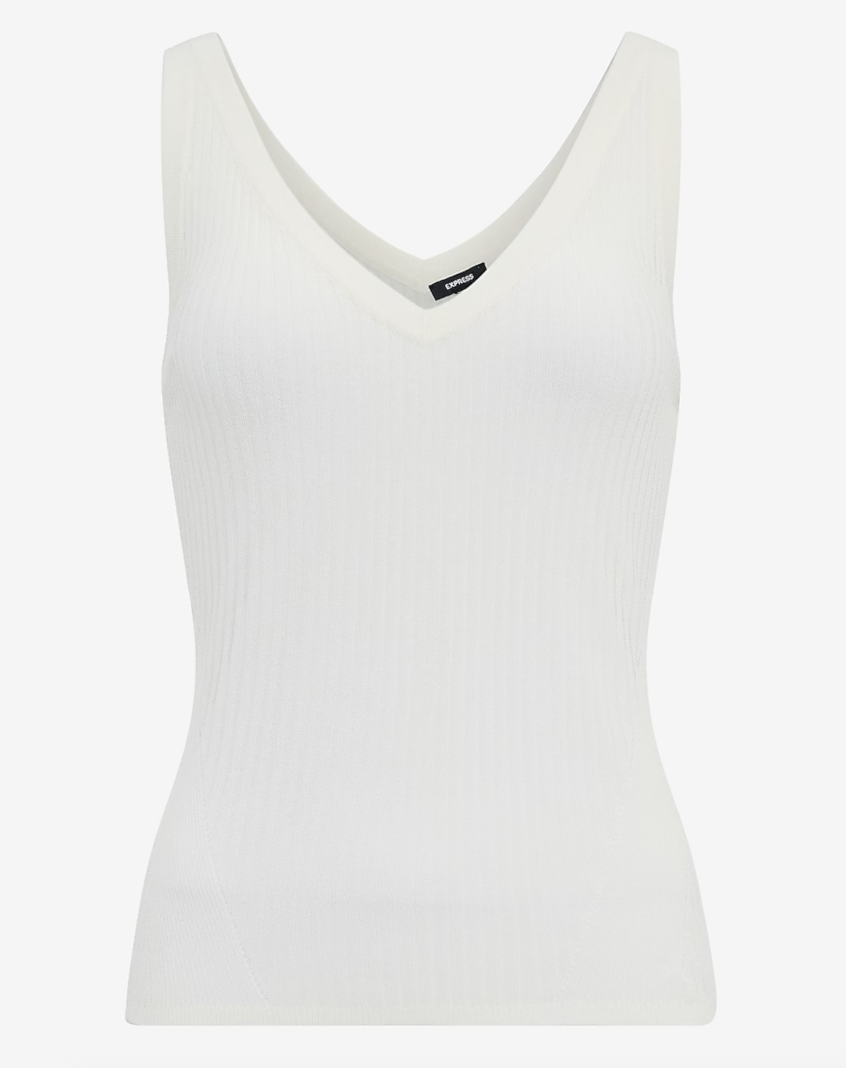 Express, Lightly Textured Ribbed V-Neck Sweater Tank