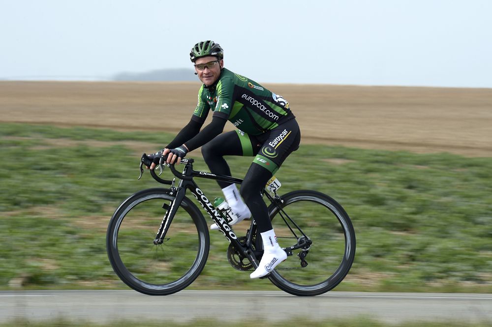 France's Thomas Voeckler leads a breakaway during the first stage of the 73rd edition of the Paris-Nice.