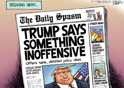 Political cartoon U.S. Trump breaking news