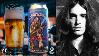 Cliff Burton IPA pack shot and a portrait of Metallica bassist Cliff Burton