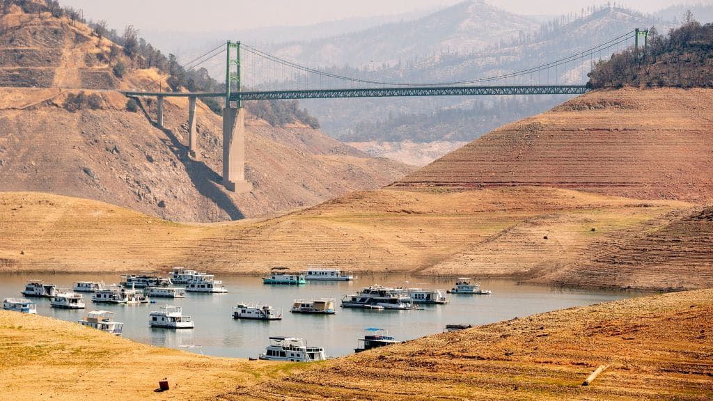 Houseboats in Lake Oroville.