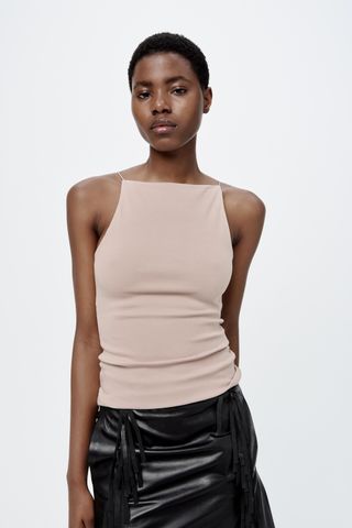 Zara high neck fitted top