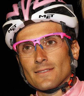Ivan Basso clad in pink for his Giro d'Italia win