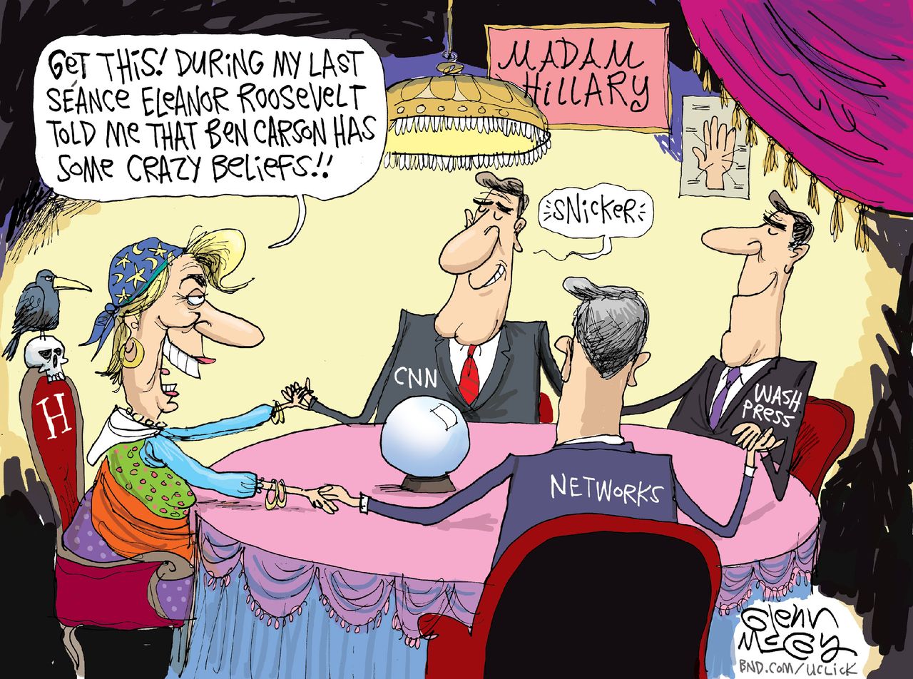 Political cartoon U.S. Hillary Clinton Media