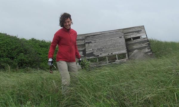 Mary McConneloug decompresses at the beach in Massachusetts