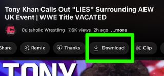 The Download button is highlighted, and it's a key perk of YouTube Premium