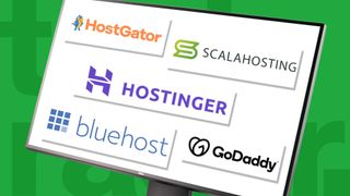 Best web hosting top five logos: HostGator, Scala Hosting, Hostinger, Bluehost and GoDaddy