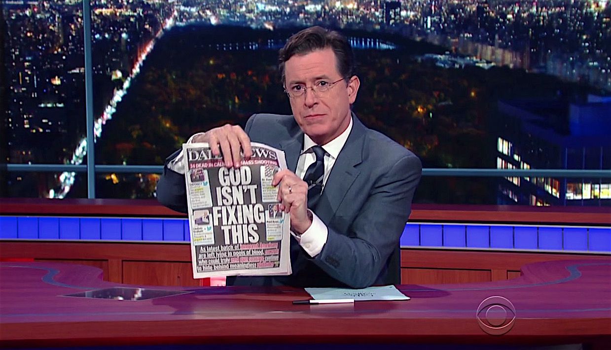 Stephen Colbert defends &amp;quot;thoughts and prayers&amp;quot; after mass shootings