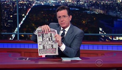 Stephen Colbert defends "thoughts and prayers" after mass shootings