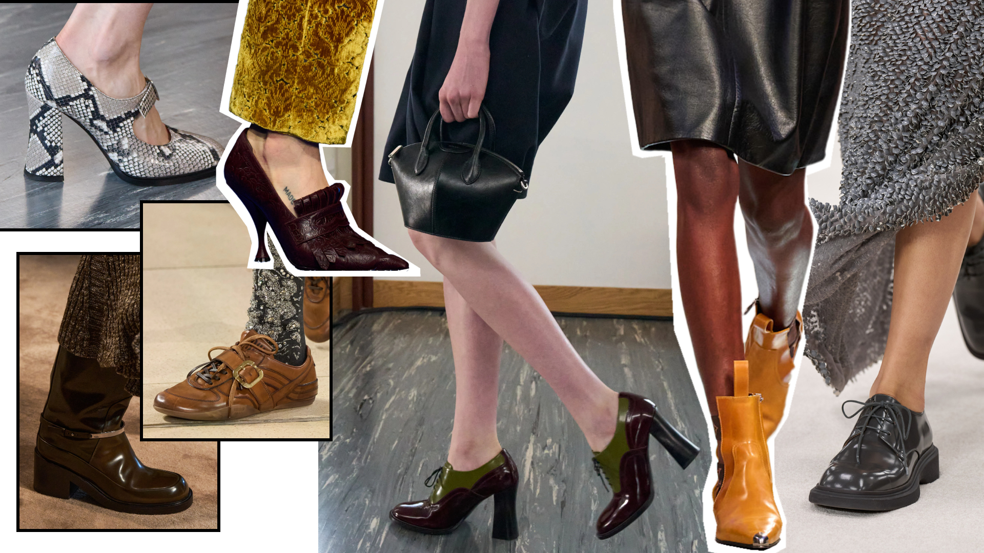 fall 2025 shoe trends from Bally, Burberry, Miu Miu, Tod's, Louis Vuitton, Calvin Klein