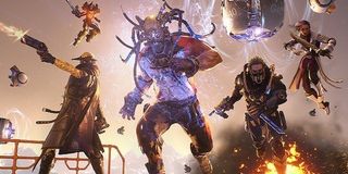 The cast of LawBreakers charges into battle.