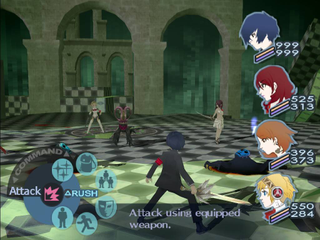 Persona 3 PC - A character wields a sword in a battle menu