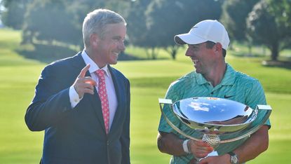 PGA Tour commissioner Jay Monahan and golfer Rory McIlroy 