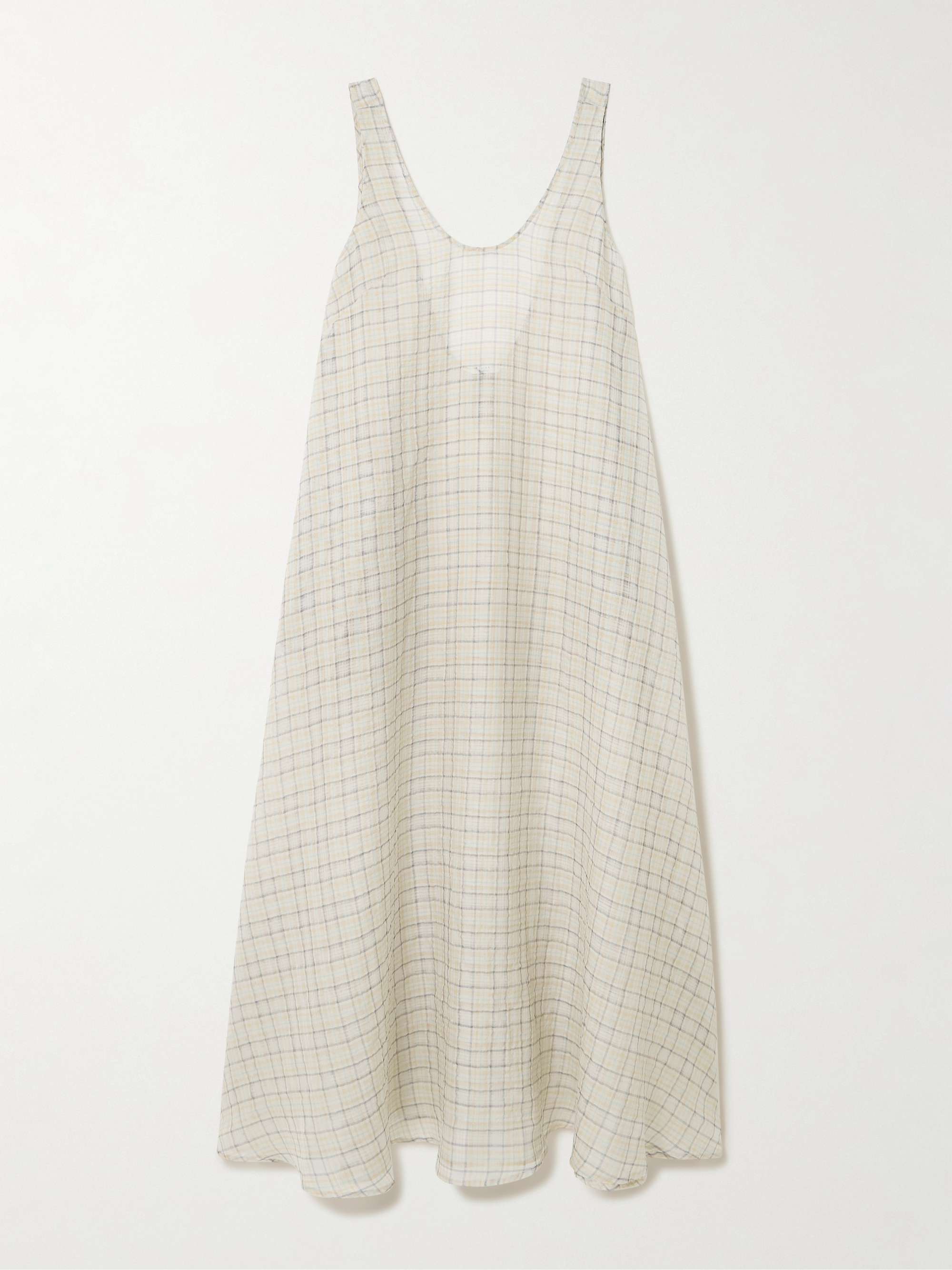 Carmen Checked Cotton and Silk-Blend Maxi Dress