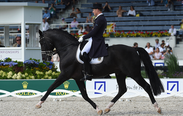 Matthias Alexander RATH (GER) riding Totilas during the Grand Prix Team Competition at the FEI European Championships in Aachen, Germany on 13 August 2015