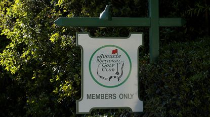 Augusta National Golf Club members only sign