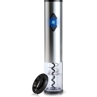 A product image of a stainless steel electric wine opener 