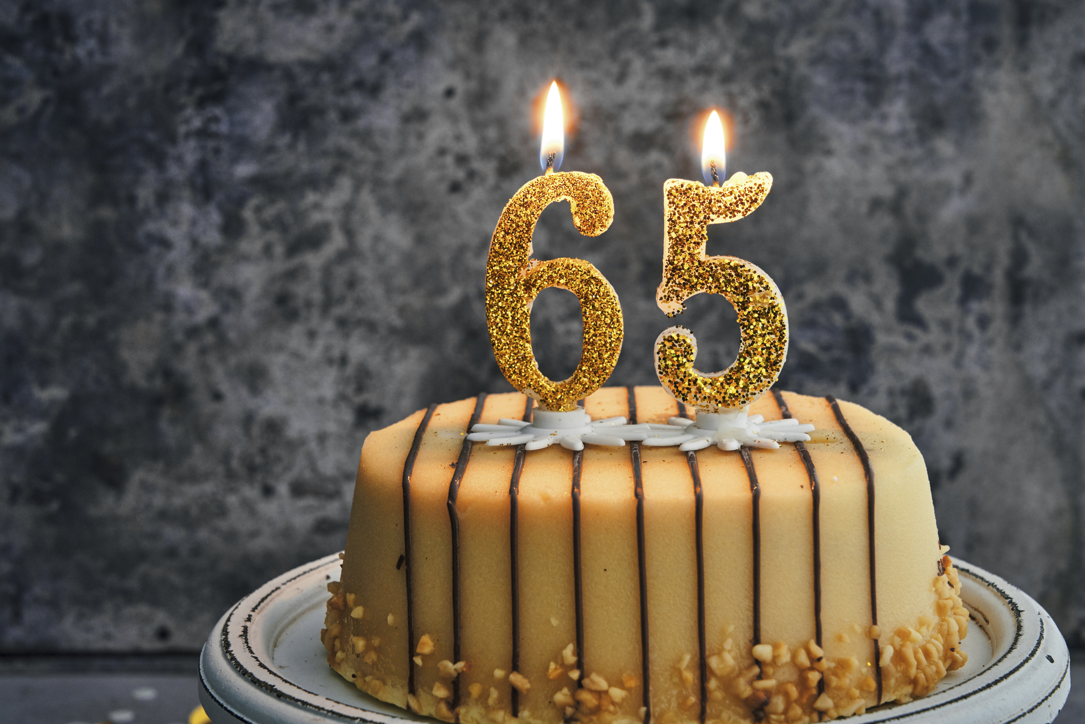 65th Birthday Cake with Marzipan and Chocolate