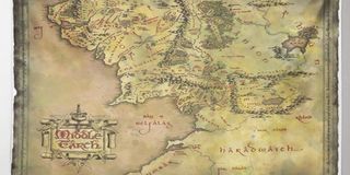 Lord Of The Rings Tapestry Featuring A Map Of Middle Earth