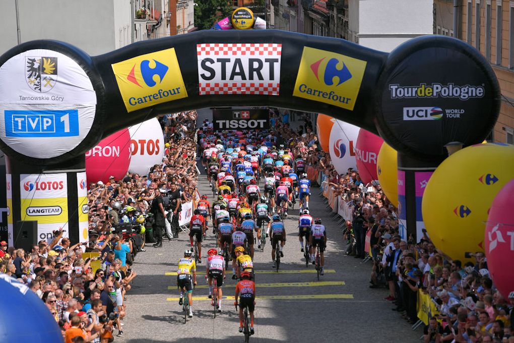 The start of stage 2 at Tour de Pologne