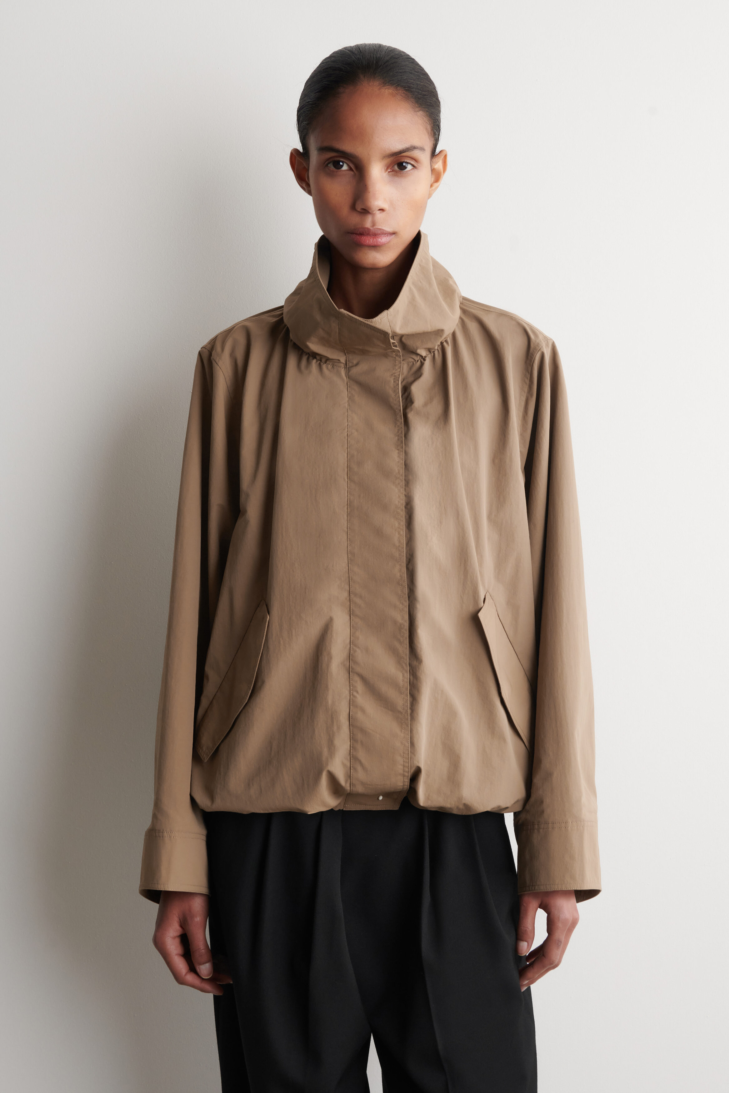 Nylon Mock-Neck Jacket