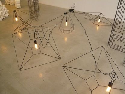 Five wire lights, loosely based on a Chinese lantern shape