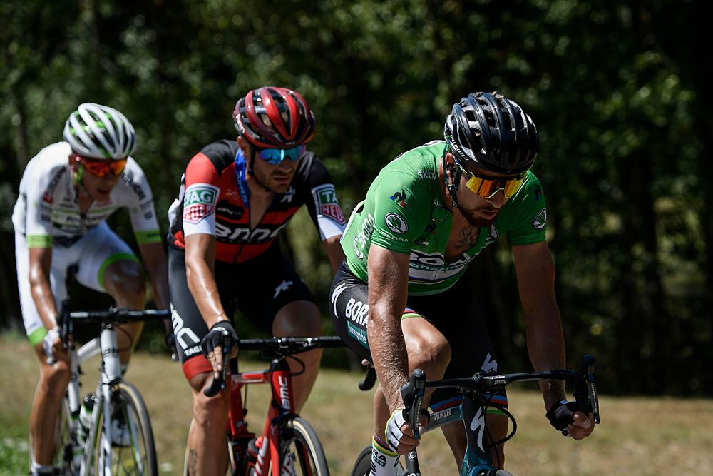 Peter Sagan (Bora-Hansgrohe) joins the early breakaway during stage 11 at the Tour de France