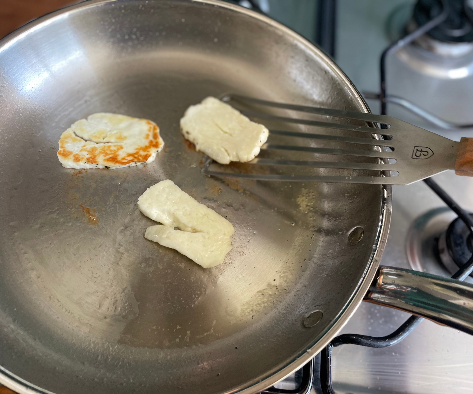 Sizzling halloumi with the Hestan CopperBond Fry Pan