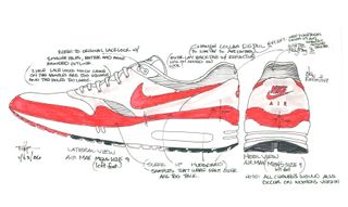 Sketch of Air Max, Tinker Hatfield, 1986