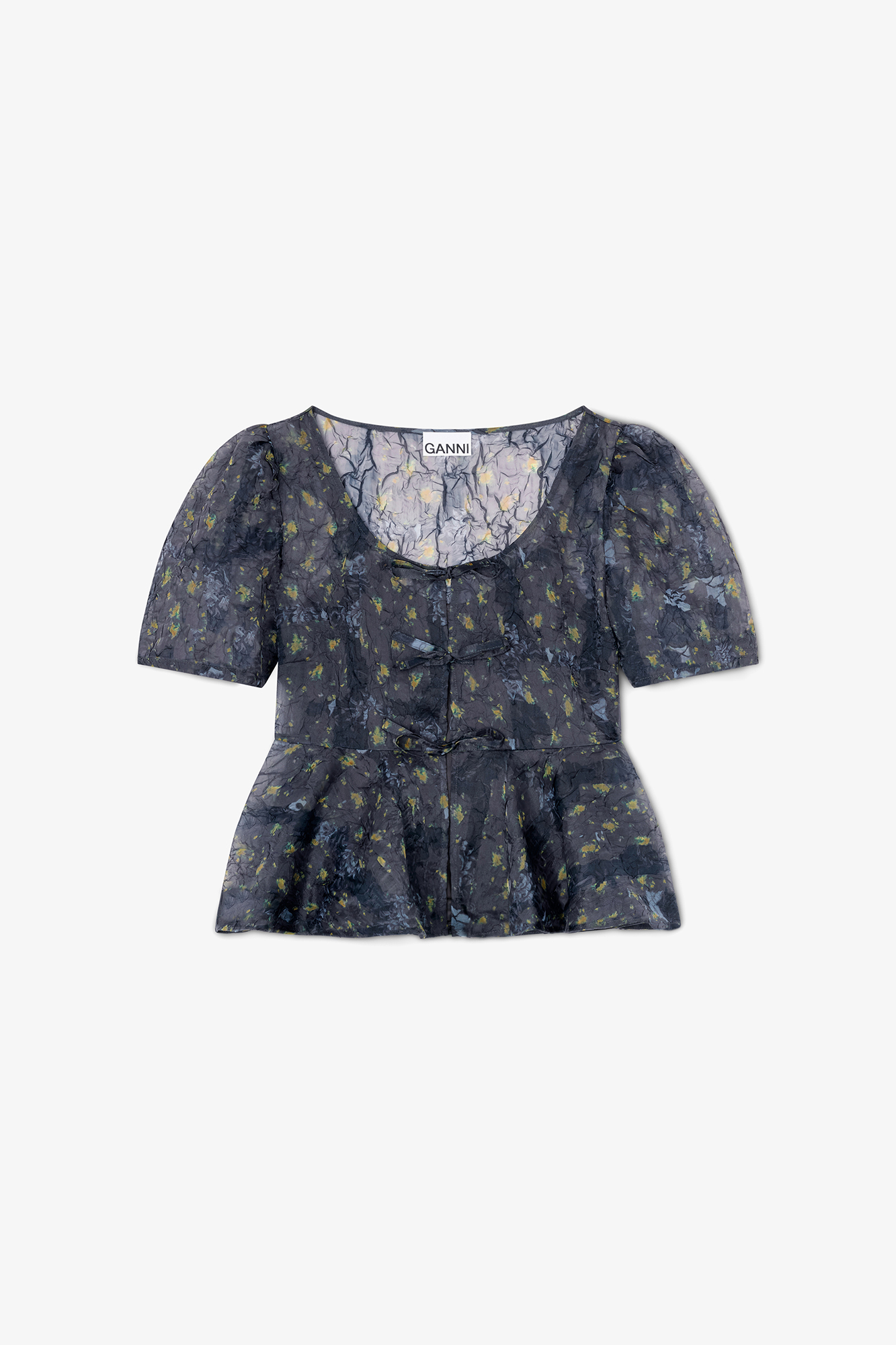 Peplum Blouse in Shibori Organza