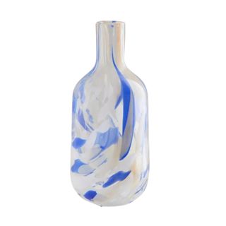 Glass carafe with blue watercolor