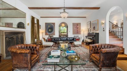 Living room in Walton Goggins’ house which is for sale in Hollywood, Los Angeles 