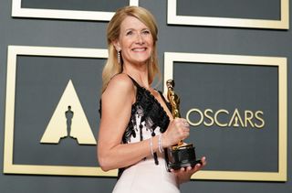 Laura Dern, winner of the Actress in a Supporting Role award for "Marriage Story", poses in the press room during the 92nd Annual Academy Awards at Hollywood and Highland on February 09, 2020 in Hollywood, California.