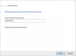 shortcut explorer name