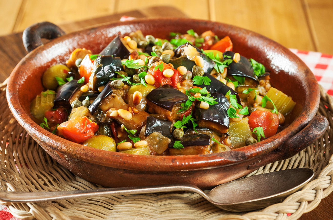 Caponata in a bowl.