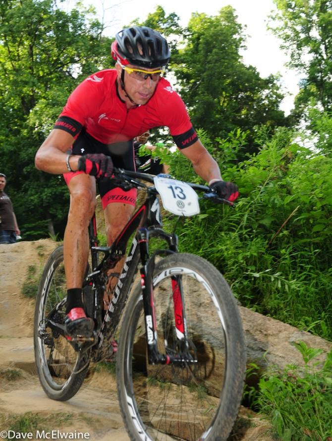 Todd Wells (Specialized) descending with a 90-second lead on lap four
