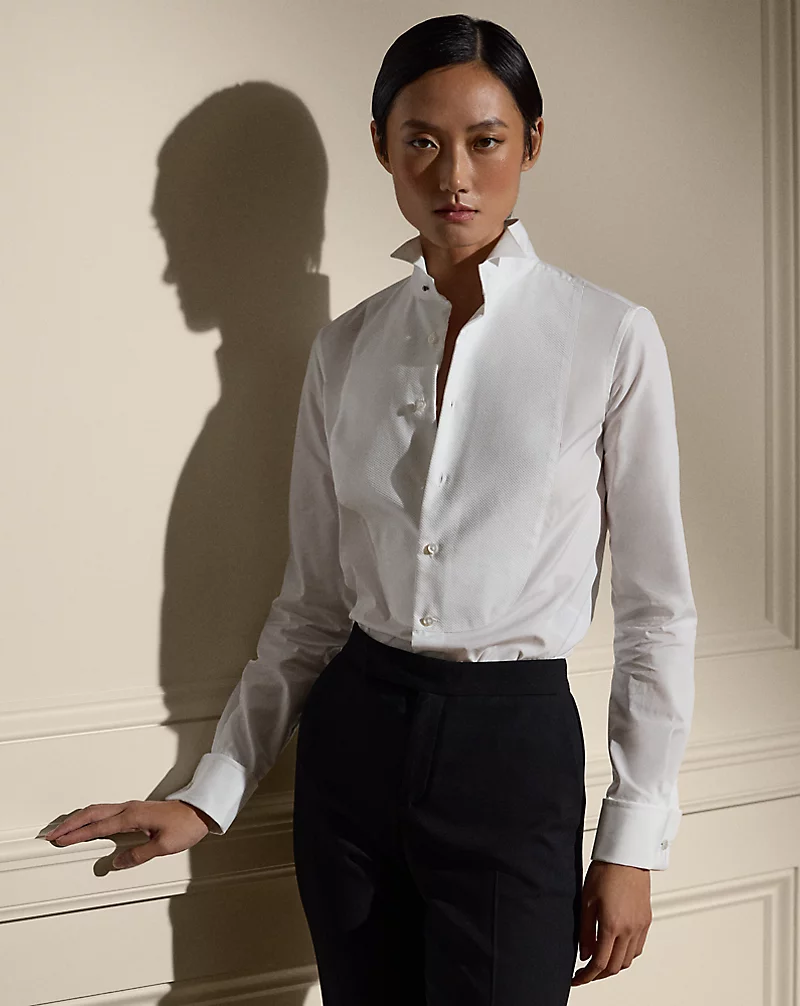 Cotton Broadcloth Tuxedo Shirt