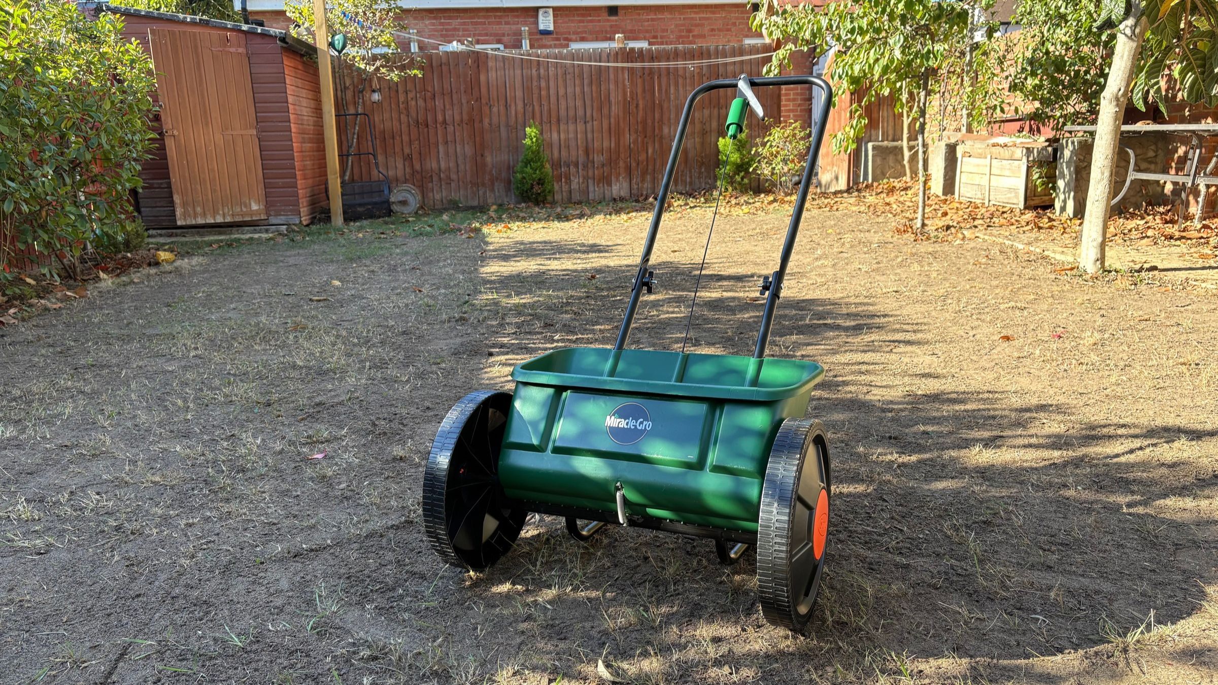 Miracle-Gro Drop Spreader for lawn seed